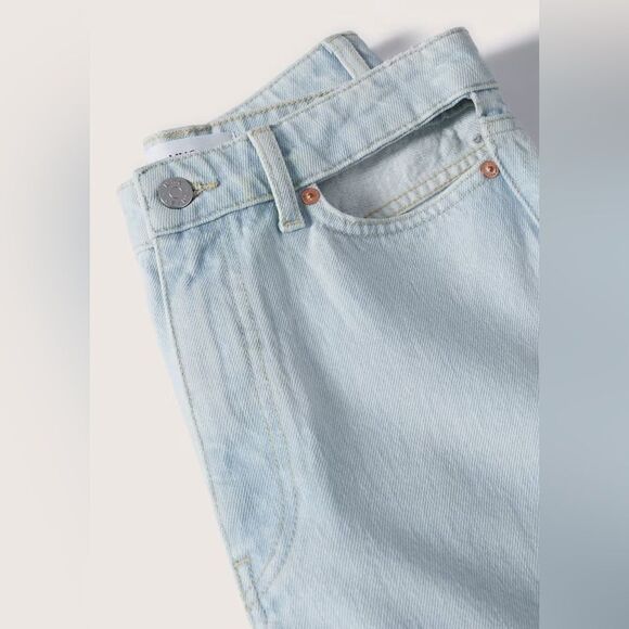 Mango Cut-Out High-waist Wide Leg Jeans Light Wash - Picture 13 of 13